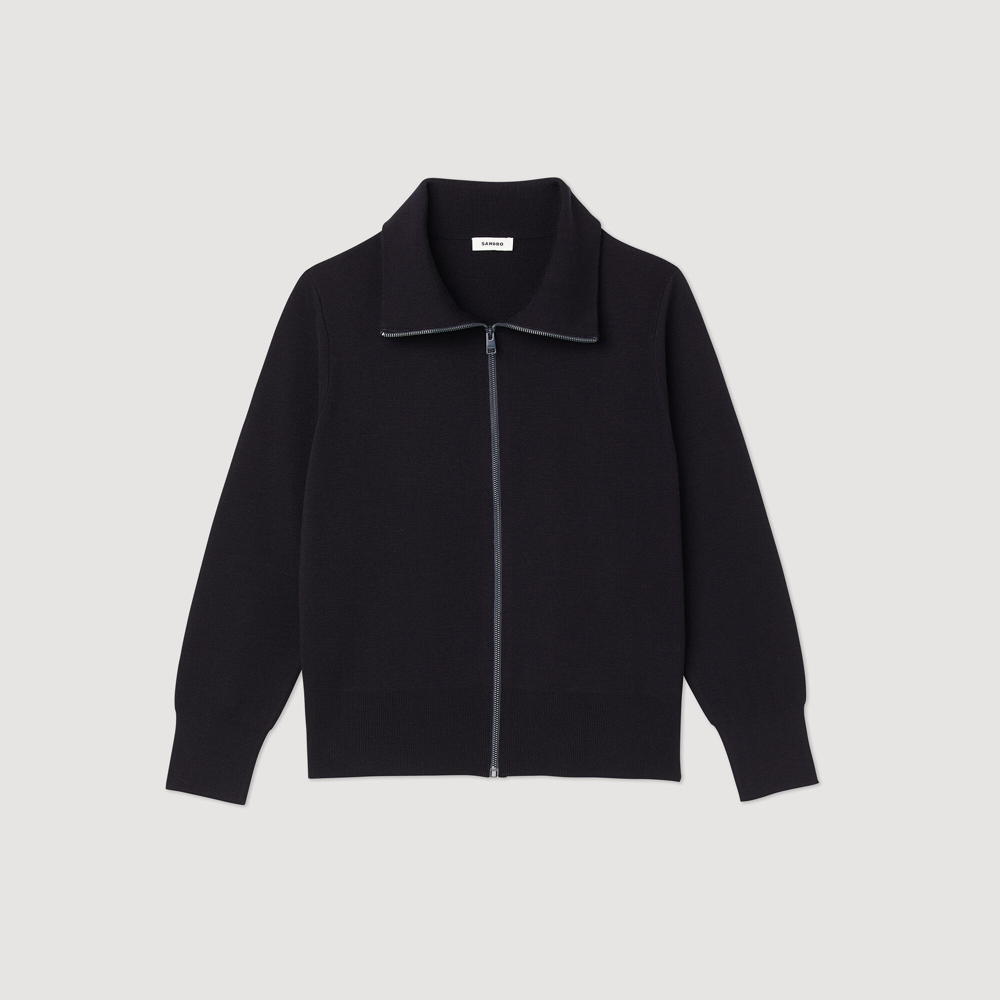 Black zip through cardigan discount