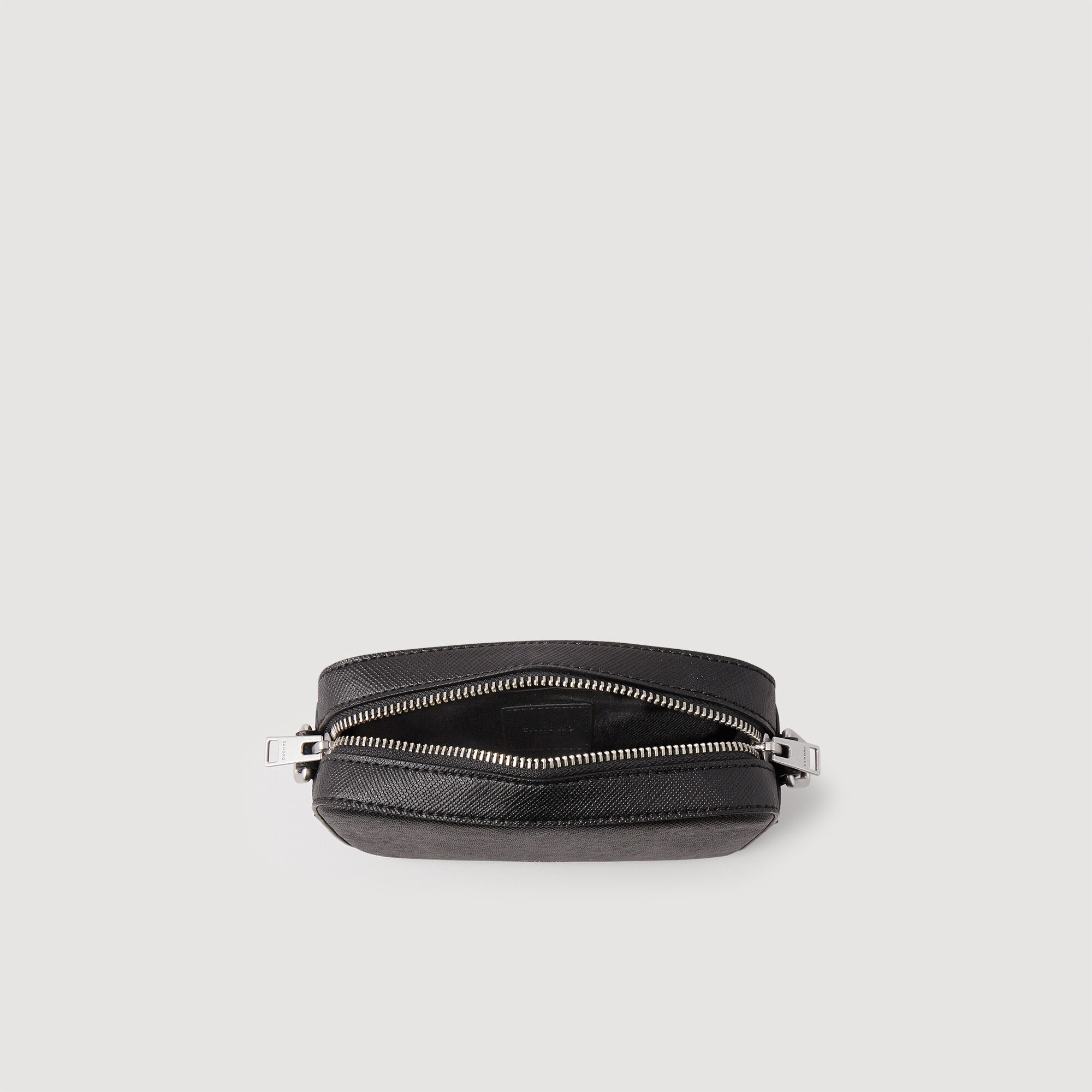 Petit sac en cuir Saffiano gris noir pour homme Sandro Paris