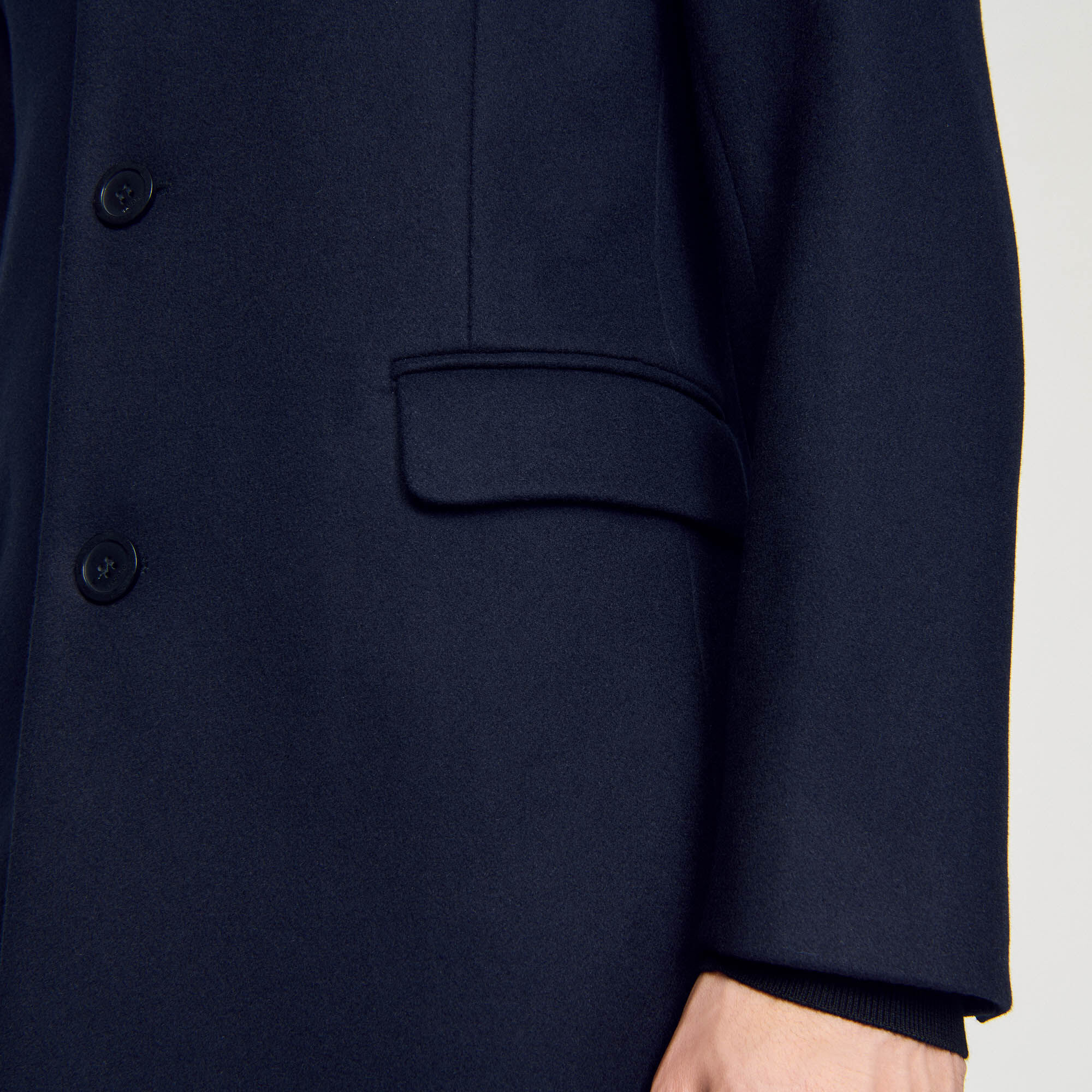 Sandro blue wool coat online