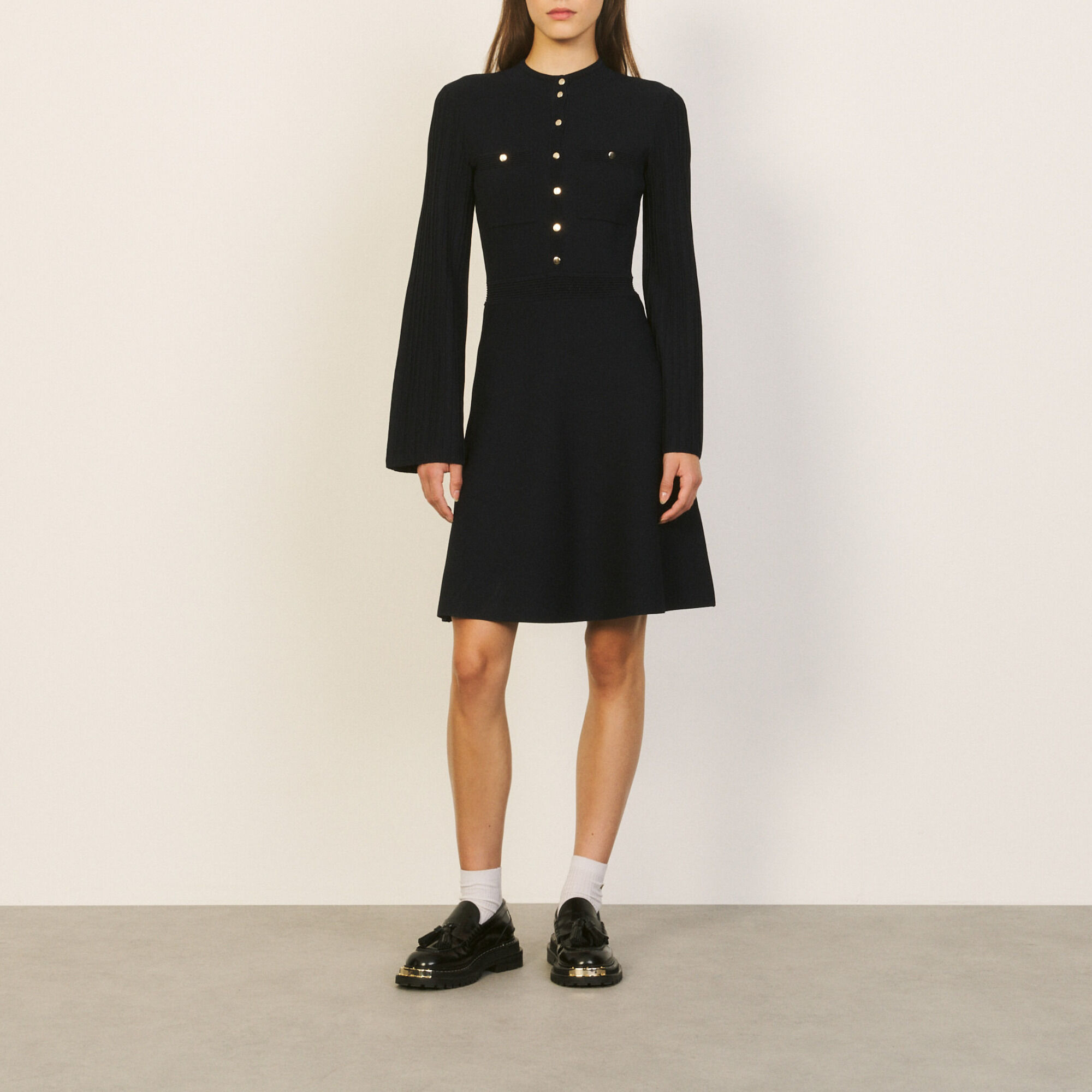 Robe en maille style officier